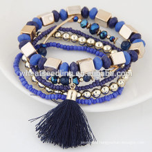 low moq new products2016 fancy chain wrap tassel bracelet for ladies girls